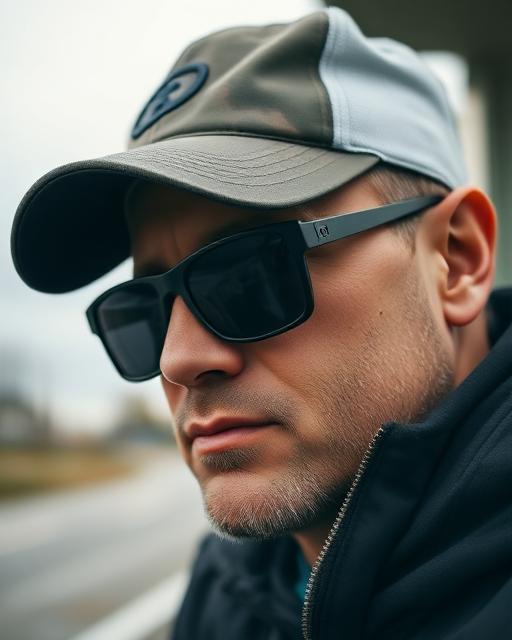 Sunglasses and cap covering the face